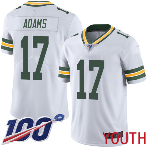 Green Bay Packers Limited White Youth #17 Adams Davante Road Jersey Nike NFL 100th Season Vapor Untouchable->youth nfl jersey->Youth Jersey